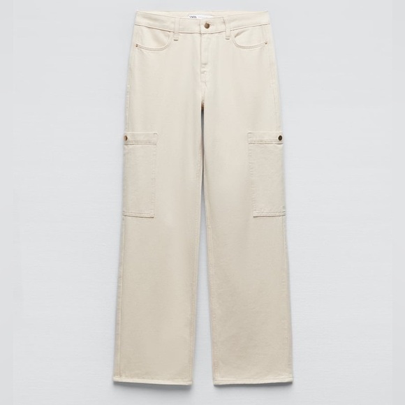 Zara Straight Cargo Jean Z1975 Size 14 New with tags - Picture 6 of 16